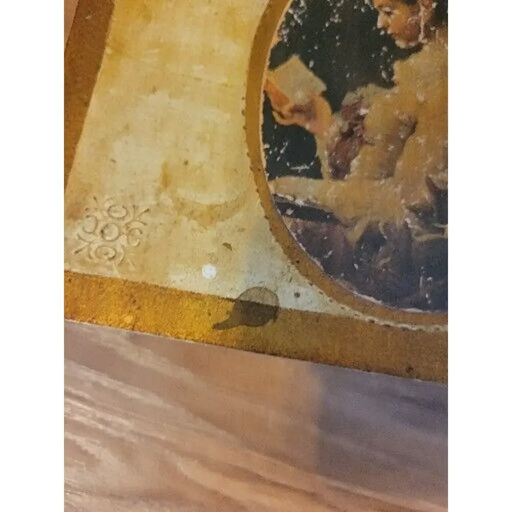 Vintage Mele Jewelry Box Woman Portrait Wooden Organizer Musical Japan 8x6x2" - Picture 8 of 16
